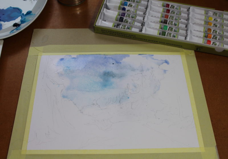 metoda mokre na mokre akwarele